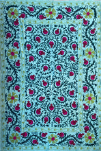 Carica l'immagine nel visualizzatore di Gallery, Telo decorativo Suzani multicolor singolo