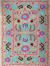 Carica l'immagine nel visualizzatore di Gallery, Telo decorativo Suzani multicolor singolo