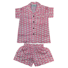 Load image into Gallery viewer, Pink elephants kid's pajamas and dress