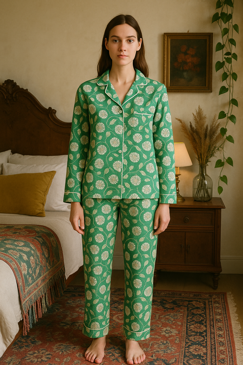 Green Daisy pajamas