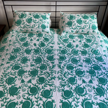 Load image into Gallery viewer, Suzani turquoise double bedspread
